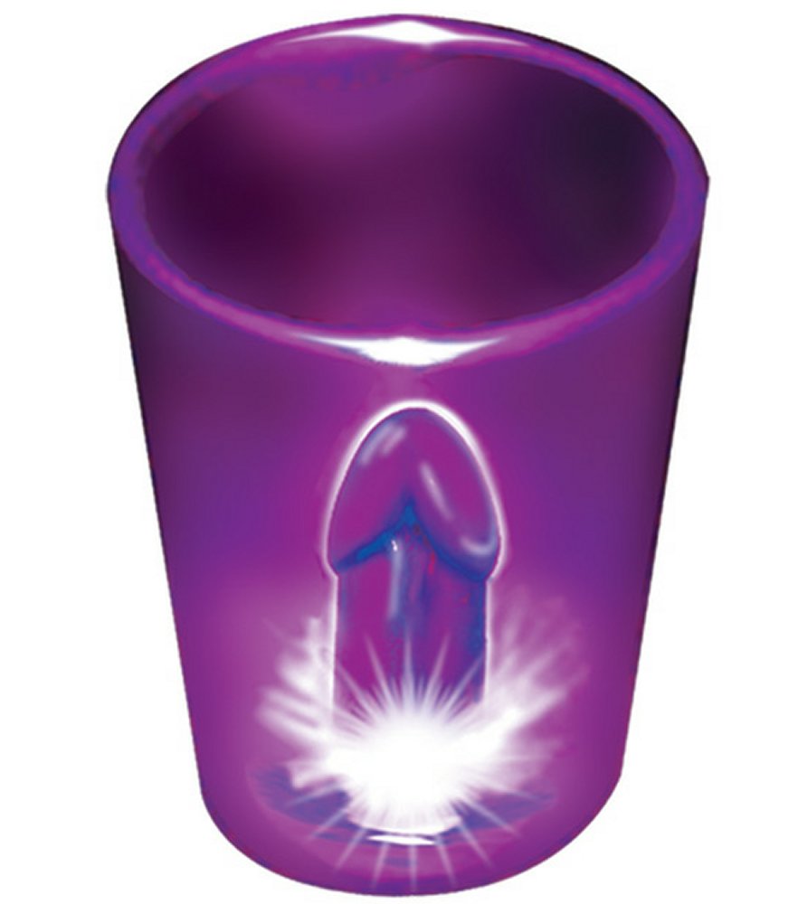 Light Up Purple Cock Shot Glass