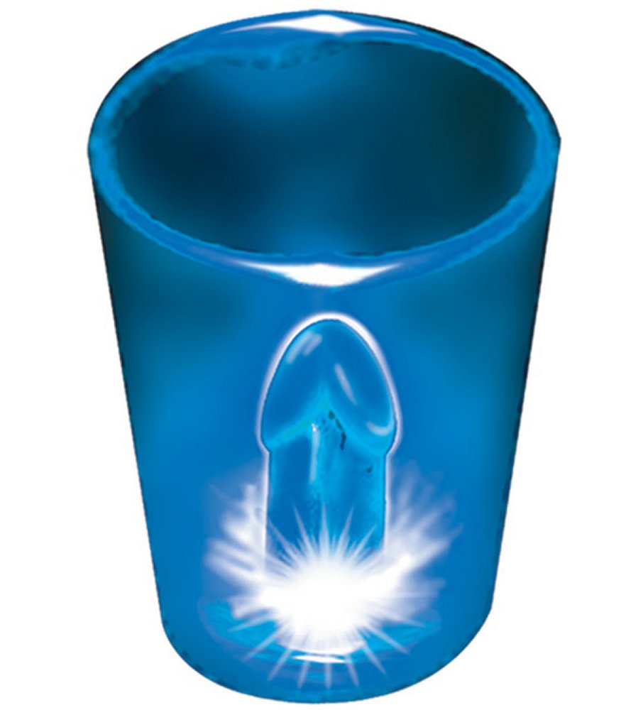 Light Up Blue Cock Shot Glass