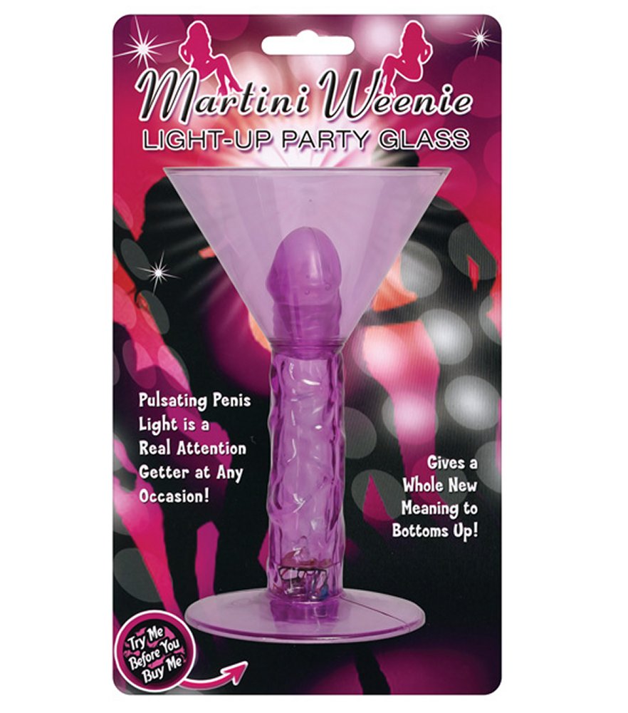 Martini Weenie Purple Light Up Party Glass