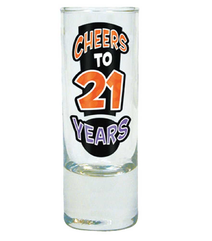 Cheers to 21 Years Shot Glass