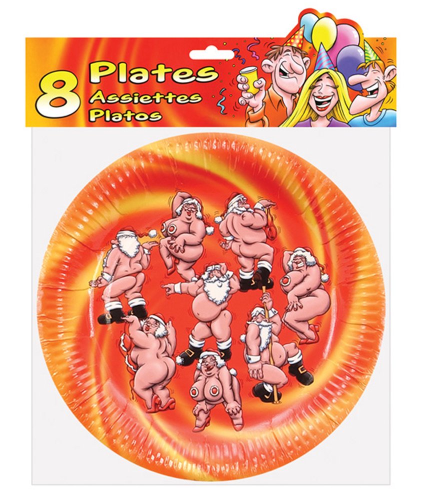 Mr. & Mrs. Claus Dancing Naked Plates