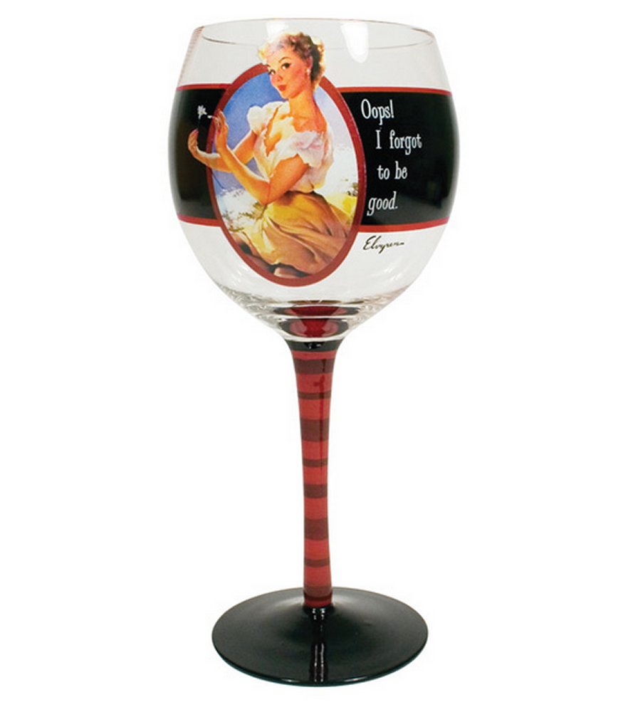 Vintage Vixen Oops i forgot to be good Wine Glass