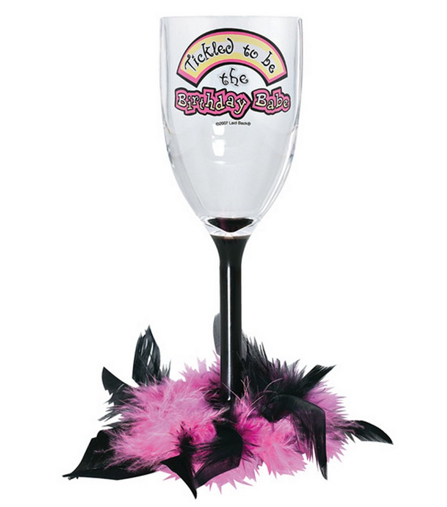 Tickled to Be Birthday Babe Wine Glass