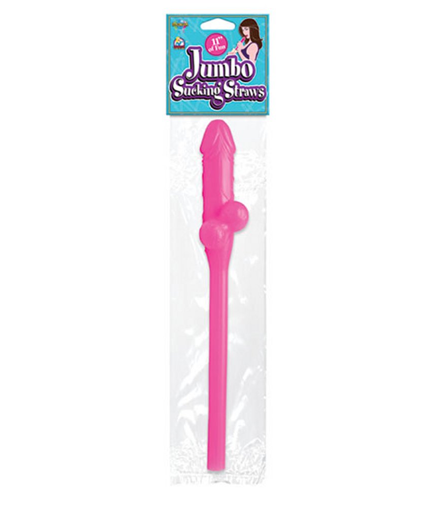 Jumbo Pink Penis Sucking Straw